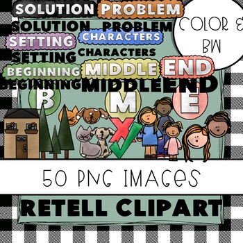 Preview of Retell Clipart | 50 PNG Images | I can retell the story | Commercial Use