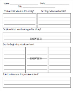 Retell Worksheet/Graphic Organizer by Learning Bilingually | TpT