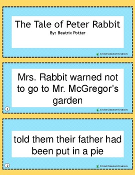 Retell and Sequencing Cards: The Tale of Peter Rabbit- Grades 1 or 2