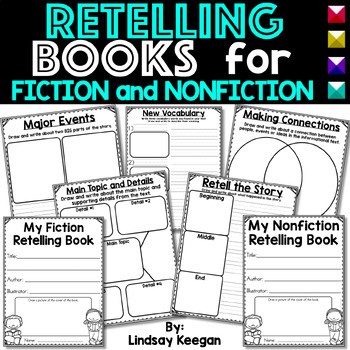 Preview of Story Retelling Graphic Organizer Books for Fiction and Nonfiction Texts