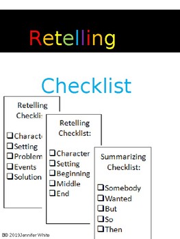 Preview of Retelling Checklist