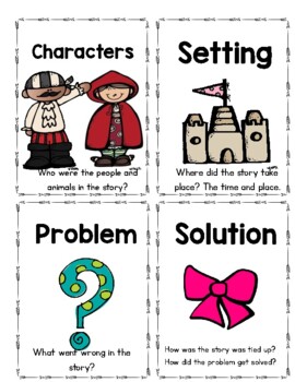 Identifying story elements: character, setting, problem and solution   Problem and solution, Characters setting problem solution, Math activities  preschool