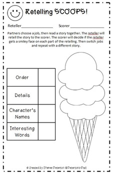 Retelling Rubric, Charts, Stories, Activities by Sheree Peterson