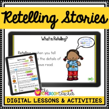 Preview of Retelling Stories Activities and Lesson Plans Google Slides Reading Bundle