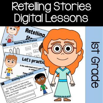 Preview of Retelling Stories Key Details Literacy 1st Grade Google Slides | Guided Reading 