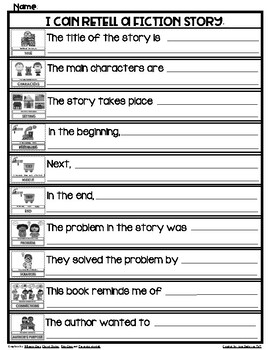 Preview of Retelling a Fiction Story Graphic Organizer