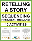 Retelling a Story Worksheets | Story Retell | Sequencing F