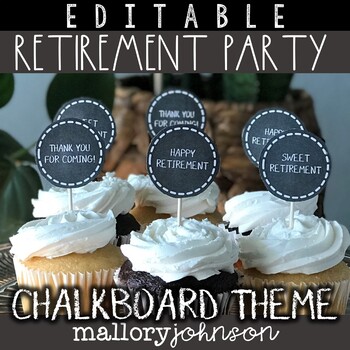 Preview of Retirement Party - EDITABLE Chalkboard Theme
