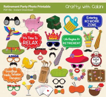 Preview of Retirement Party Photo Booth Prop - DIY Party & Classroom Games Printable