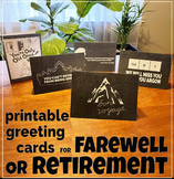 Retirement or Farewell messages, hand sketched cards for t