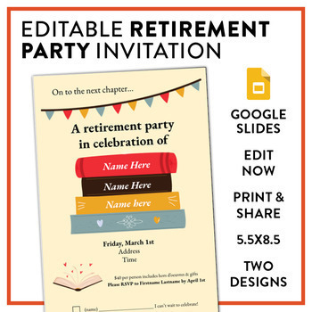 Preview of Retirement party invitation - On to the next chapter