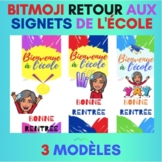 Retour aux signets de l'école -  modifiable -  French Bookmarks