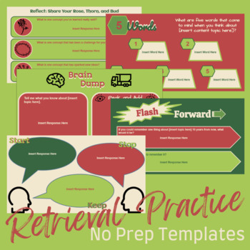 Preview of Retrieval Practice Templates
