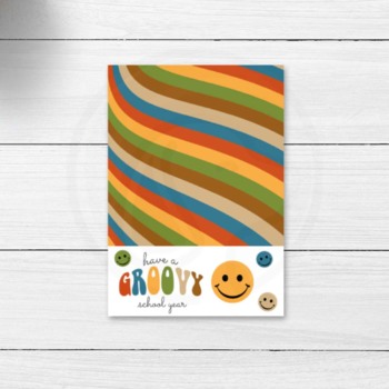 Preview of Retro 60s Groovy Back To School Printable Mini Cookie or Note Cards