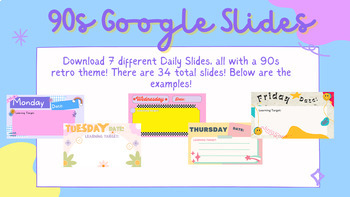 Preview of Retro 90s Editable Google Slides Daily Agenda