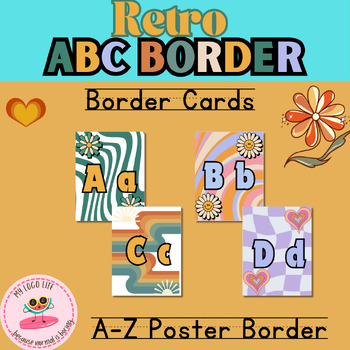 Preview of Retro ABC's Border | Classroom Decoration | Groovy Decor