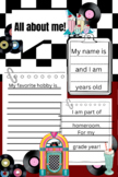 Retro "All about me" worksheet.