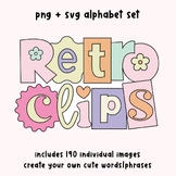Retro Alphabet Set - 190 Cute PNG Letters