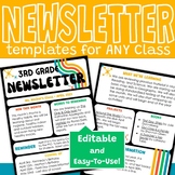 Retro BOLD Editable Classroom Newsletter Templates for Par