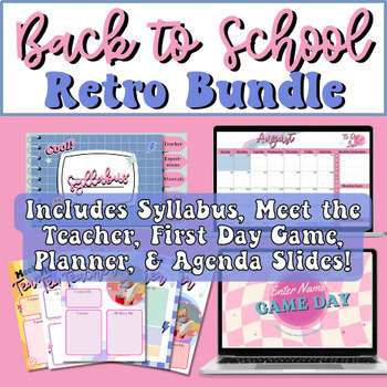 Preview of Retro Back to School Bundle (Edit-able)