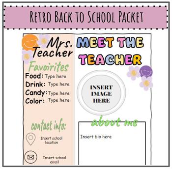 Preview of Retro Back to School Packet