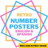 Retro Bilingual Number Posters 1-20 (English & Spanish)