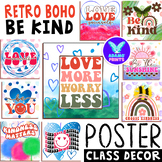 Retro Boho BE KIND Quotes Inspiration Classroom Decor Bull