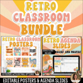 Retro Boho Classroom Posters and Agenda Slides Bundle - Ed