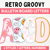 Retro Bulletin Board Letters Groovy Door Decor A-Z, Punctu