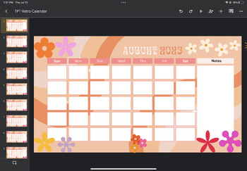 Preview of Retro Calendar Slides