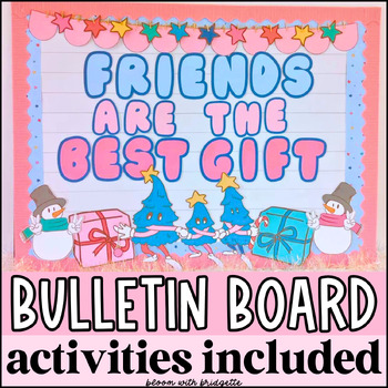 Preview of Retro Christmas Bulletin Board and Festive Student Activities