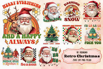 Preview of Retro Christmas Bundles 10 Designs