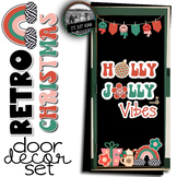 Retro Christmas Door Decor December Remix Holly Jolly Vibe