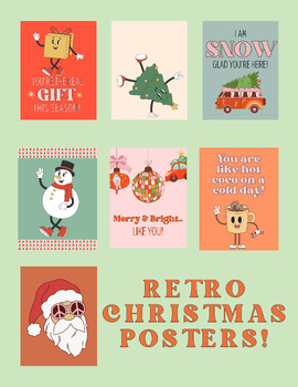 Retro Christmas Posters by Grace and Grub | TPT
