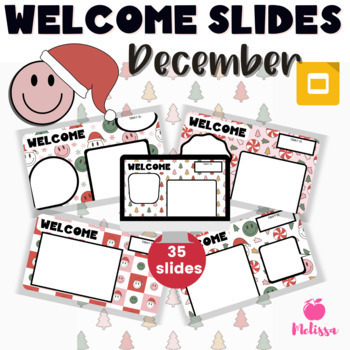 Preview of Retro Christmas Smiley Face Welcome Slides | Google Slides Templates | 