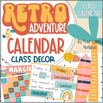 Preview of Retro Classroom Decor // Adventure Themed Classroom Decor Calendar