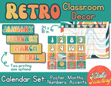 Retro Classroom Decor: Calendar Set