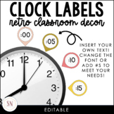 Retro Classroom Decor |  Clock Labels