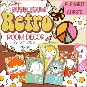 Preview of Retro Classroom Decor / Groovy Theme Alphabet Display