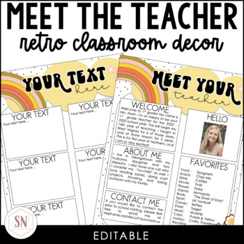 Preview of Retro Classroom Decor |  Meet the Teacher Templates