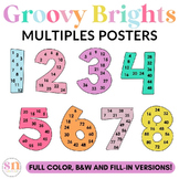 Bright Multiples Posters for Multiplication Facts | Groovy