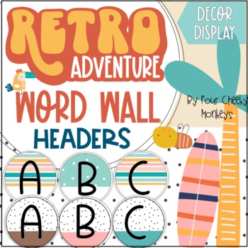 Preview of Retro Classroom Decor // groovy word wall headers