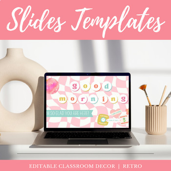 Preview of Retro Classroom Slides Templates | Morning Meetings, Agendas, Lessons, etc