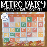 Retro Daisy Editable Calendar