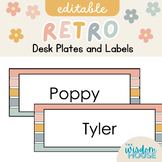 Retro Desk Name Tags *EDITABLE FREEBIE*