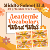 Retro ELA Academic Vocabulary Word Wall Cards Middle Schoo
