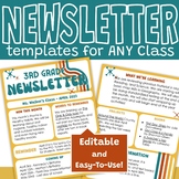 Retro Editable Classroom Newsletter Templates for Parent C