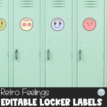 Preview of Retro Emotion Locker Labels or Cubby Tags - Back to School Name Tags