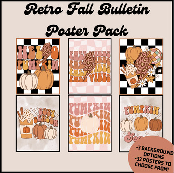 Retro Fall Bulletin Board Posters by One Stop Decor and More | TPT