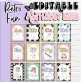 Retro Fun Classroom Decor Alphabet Line Posters | EDITABLE